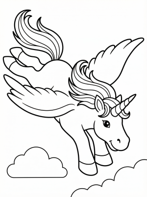 Unicorn with Wings coloring pages