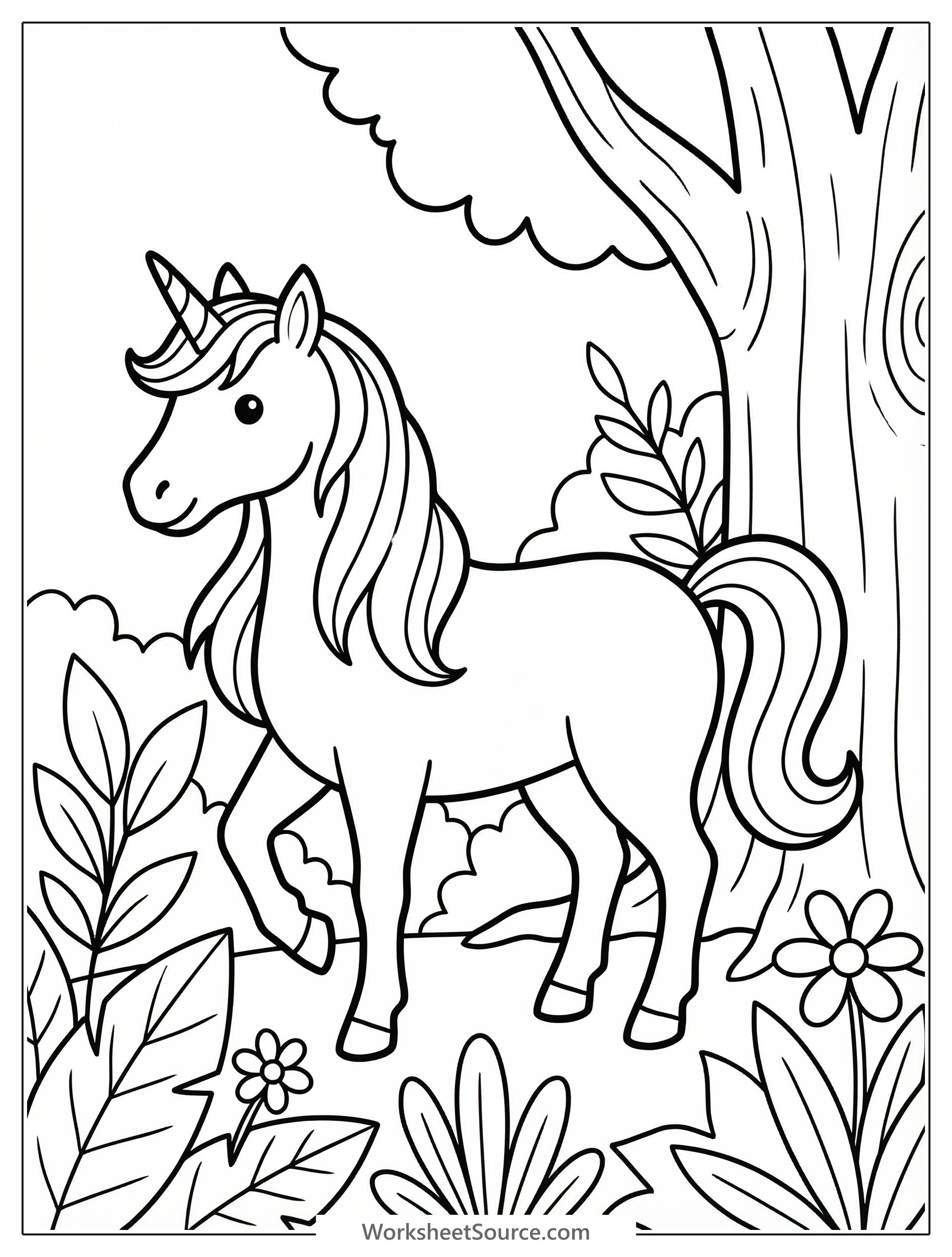 Wild Realistic Unicorn — Mewarnai