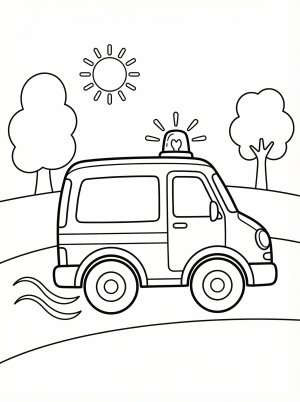 Ambulances coloring pages